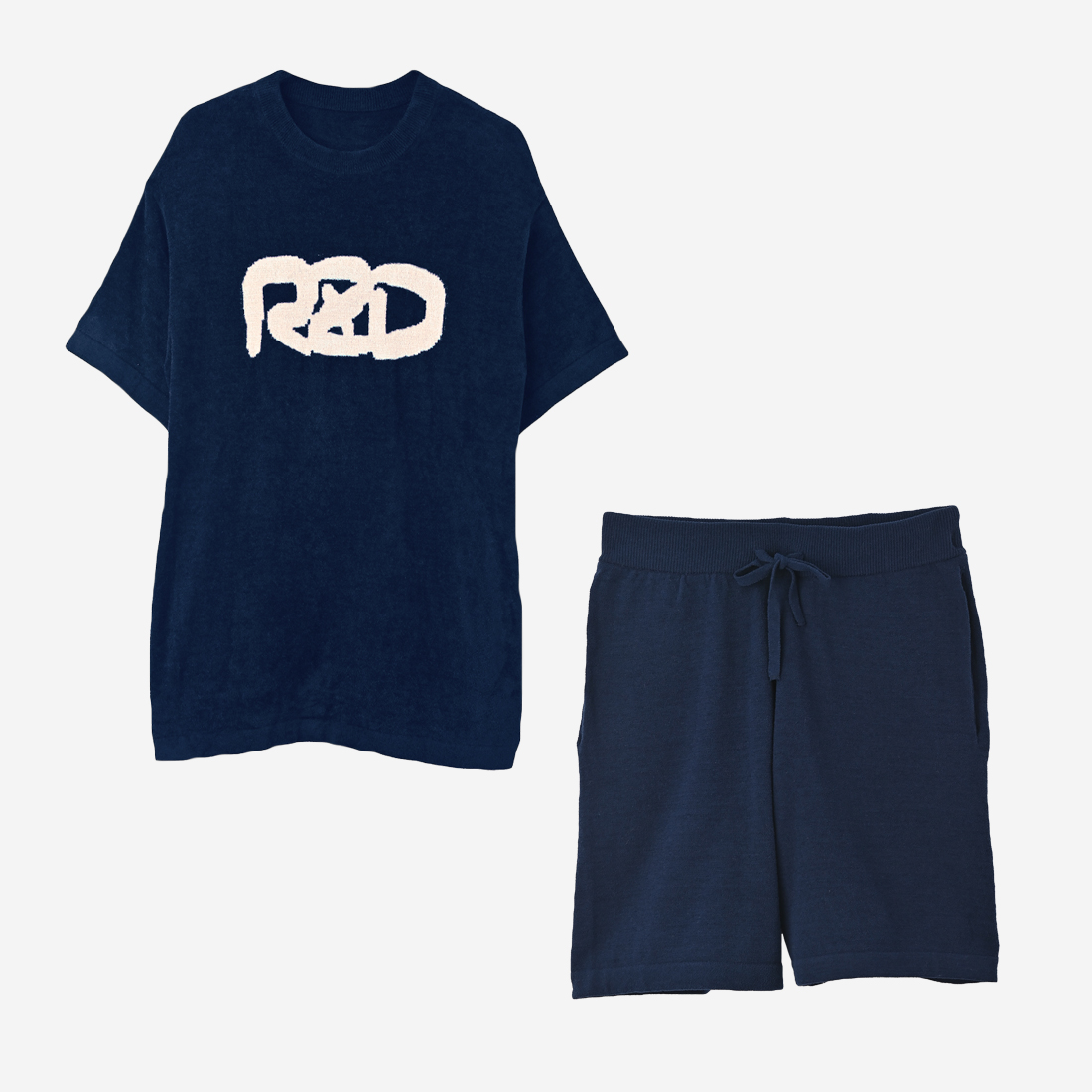 【【ReZARD】SETUP Towel fabric Room Wear Small Logo（Half pants）(Navy)